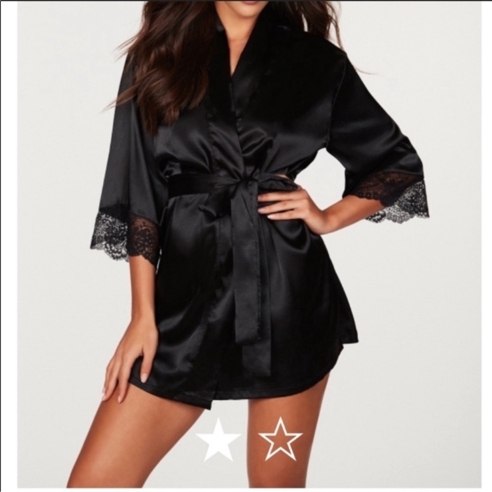 Fredrick’s Of Hollywood Black Satin Robe